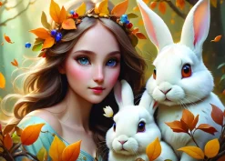 Alipson Puzzle 500 Palan Palapeli Lady And Bunnies