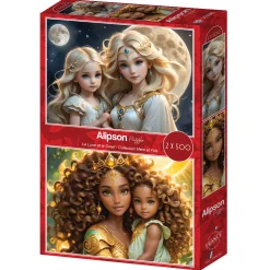 Alipson Puzzle 2 x 500 Palan Palapeli La Lune et le Soleil - Collection Mère et Fille
