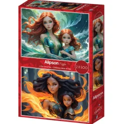 Alipson Puzzle 2 x 500 Palan PalapeliL'Eau et le Feu - Collection Mère et Fille