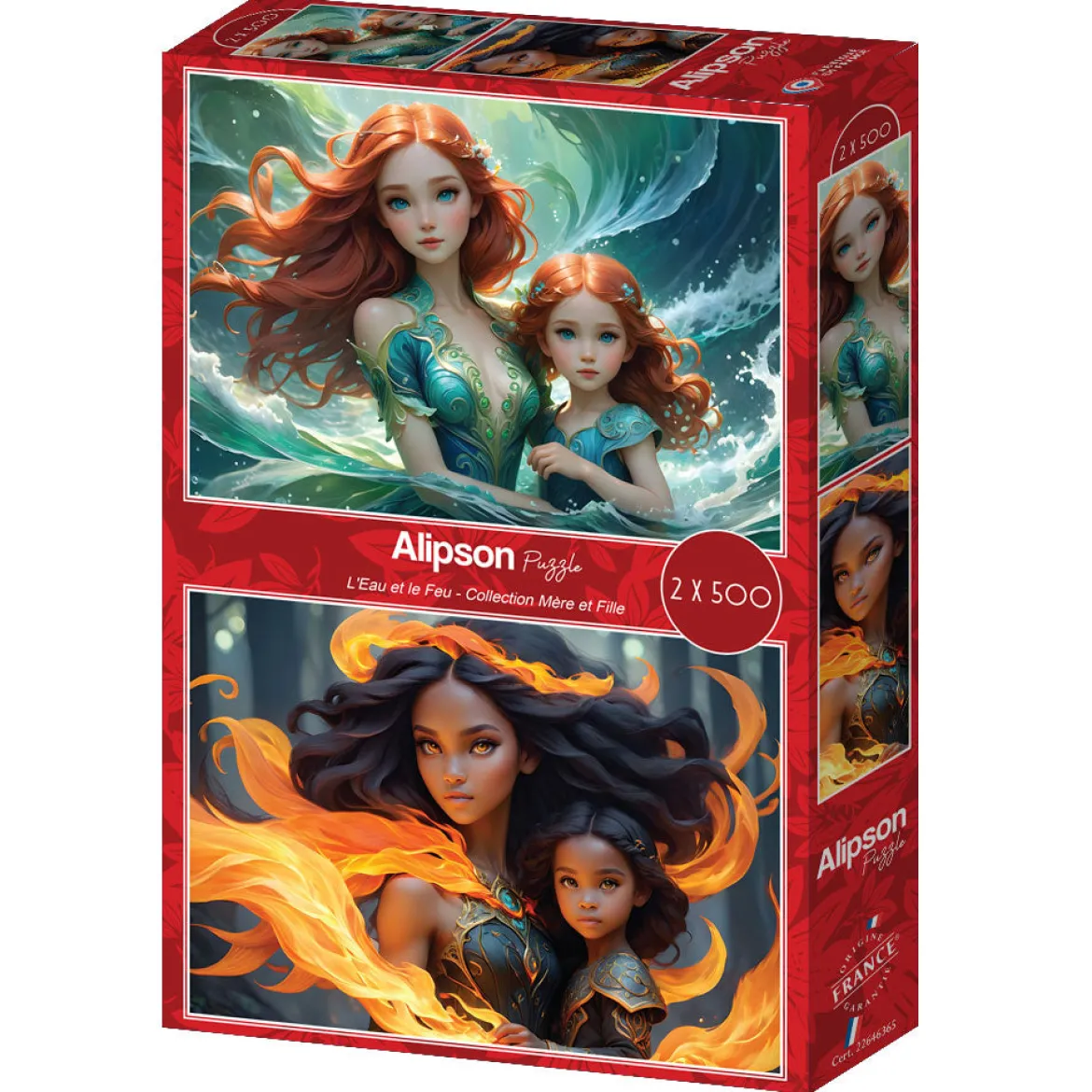 Alipson Puzzle 2 x 500 Palan PalapeliL'Eau et le Feu - Collection Mère et Fille