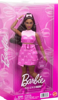 Barbie Deluxe Style Muotinukke #10 Pinkillä Farkkutopilla ja -Hameella