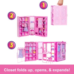 Barbie Dream Closet Vaatekaappi, Nukke ja Asusteet