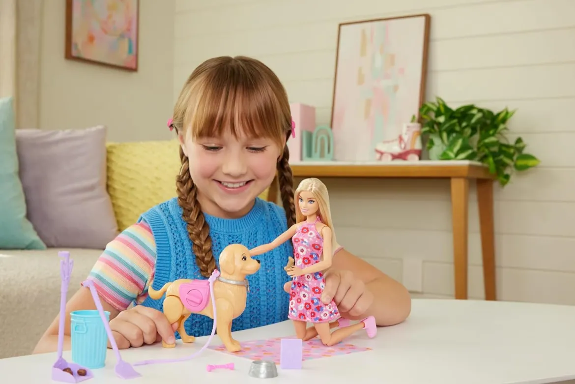 Barbie "Malibu" Walk & Potty Pup Barbie Nukke ja Koira Leikkisetti