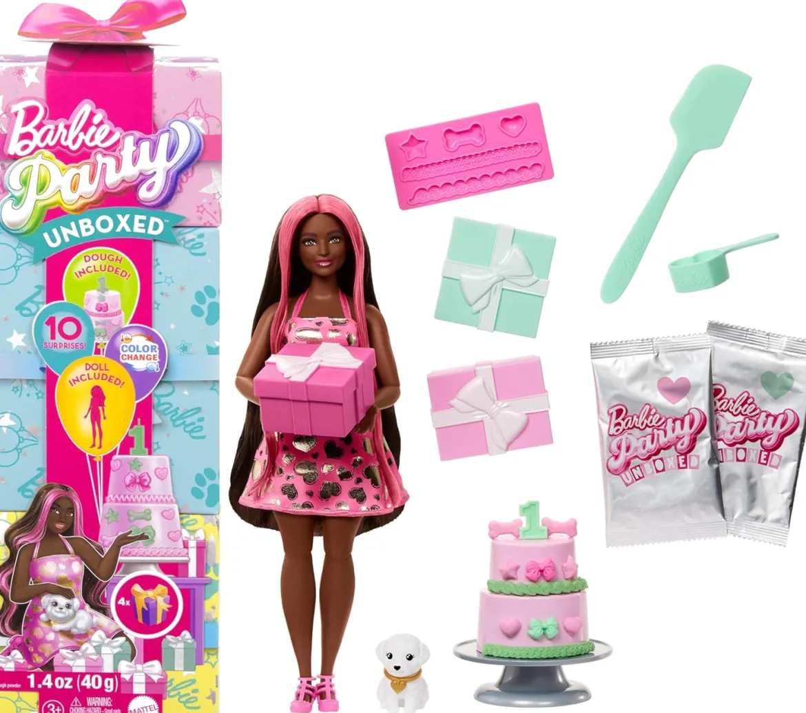 Barbie Party Color Change Väriä Vaihtava Nukke Tummat Hiukset