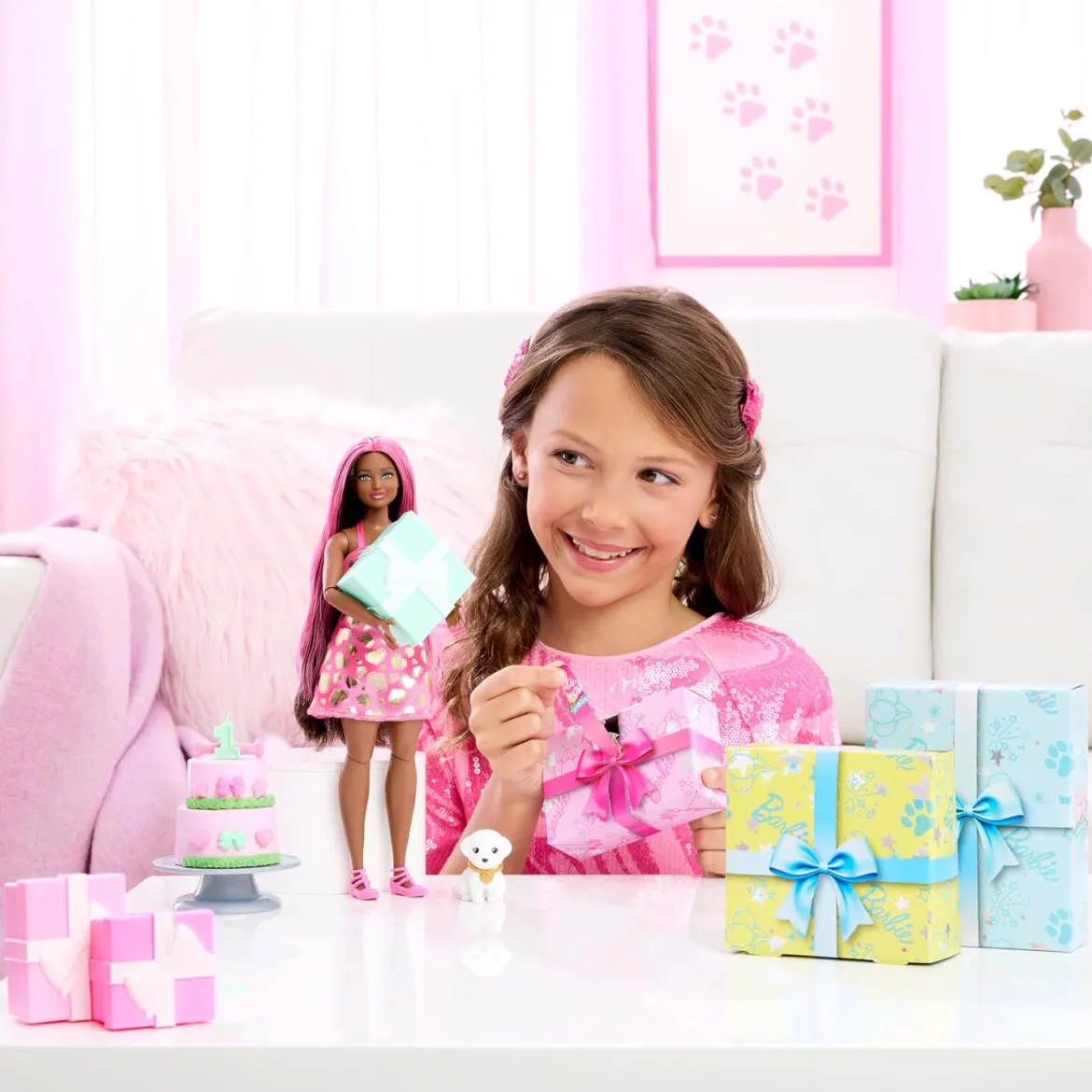 Barbie Party Color Change Väriä Vaihtava Nukke Tummat Hiukset