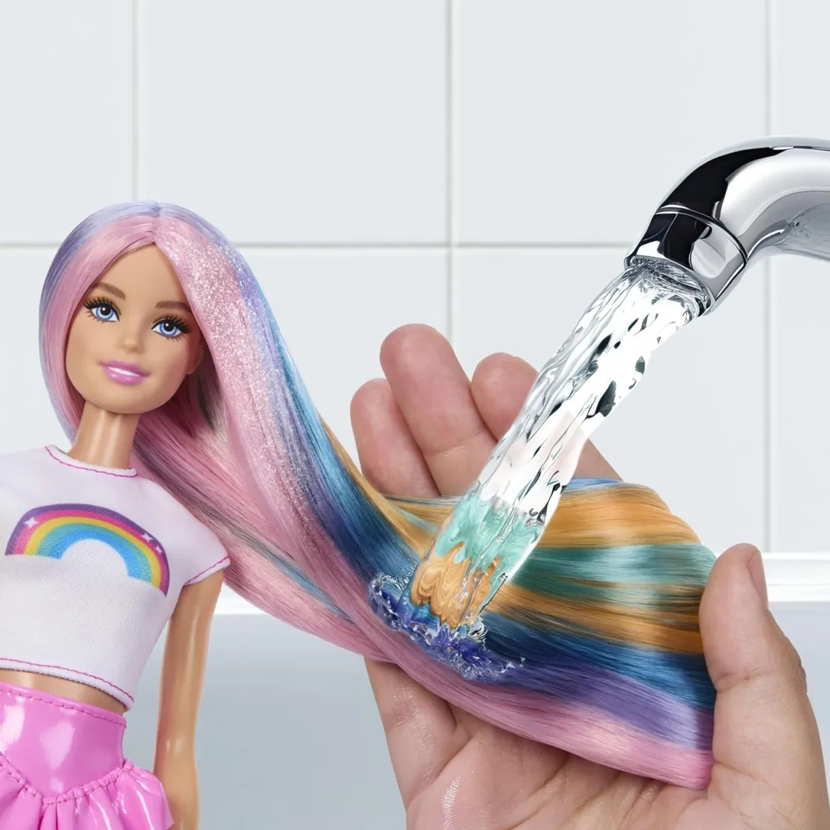 Barbie Rainbow Sparkle Hair Nukke