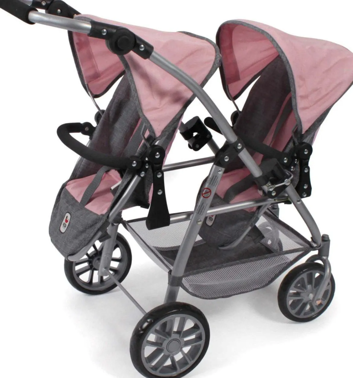 Bayer Chic Nukenvaunut 2000 Kaksostenrattaat Pinkki/Harmaa (Nukelle)