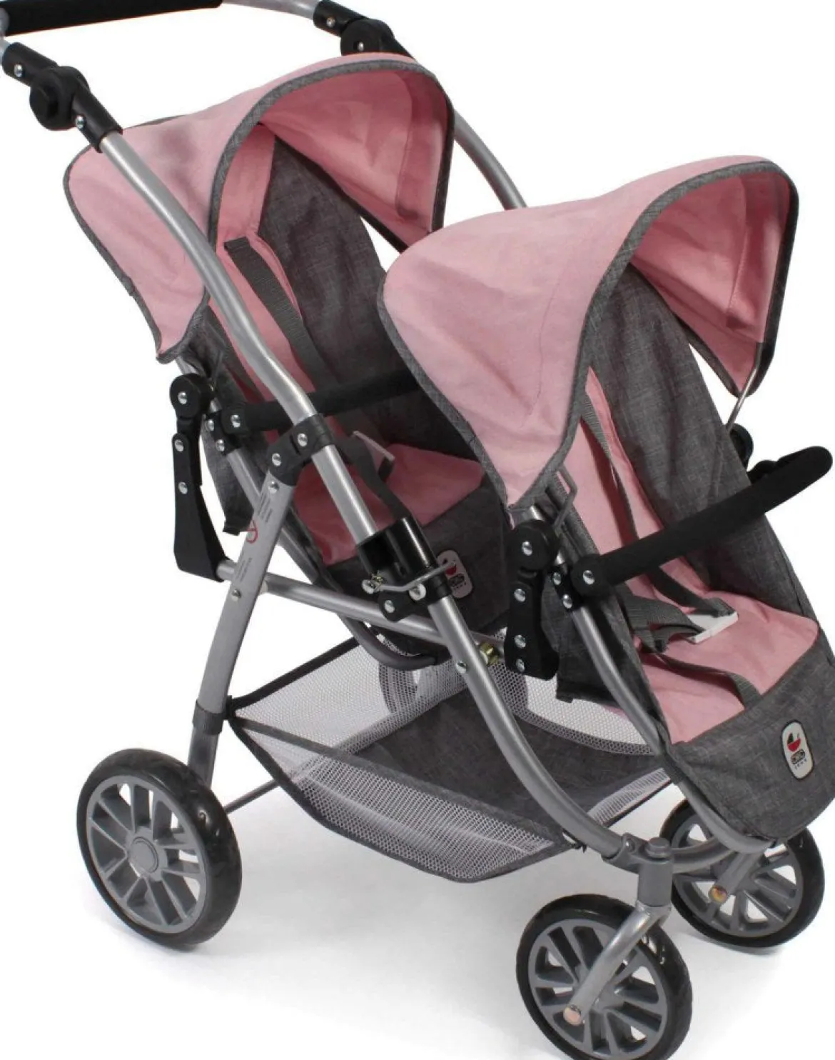 Bayer Chic Nukenvaunut 2000 Kaksostenrattaat Pinkki/Harmaa (Nukelle)