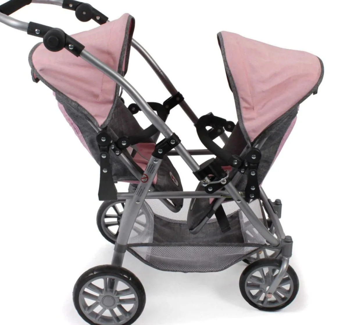 Bayer Chic Nukenvaunut 2000 Kaksostenrattaat Pinkki/Harmaa (Nukelle)