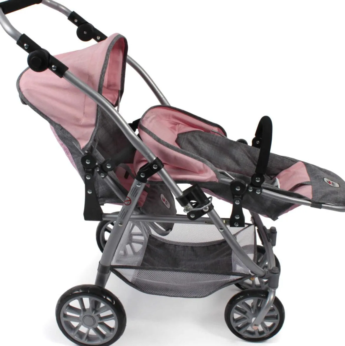 Bayer Chic Nukenvaunut 2000 Kaksostenrattaat Pinkki/Harmaa (Nukelle)