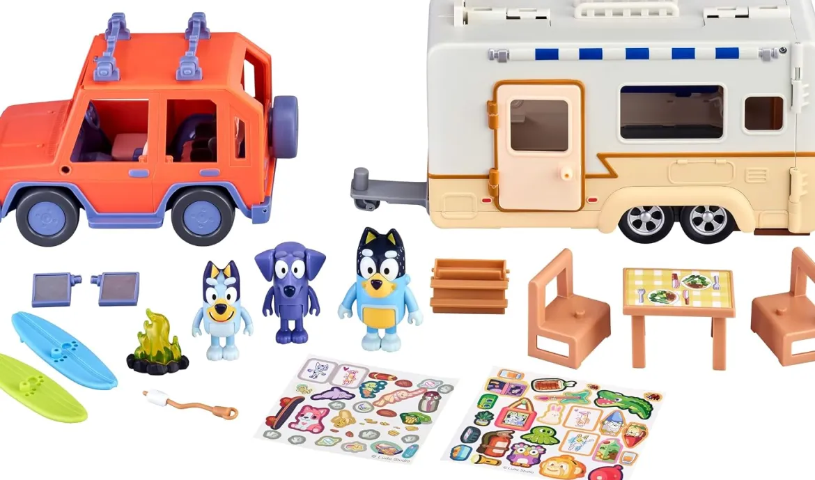 Bluey Ultimate Caravan Adventures Auto ja Asuntovaunu Leikkisetti