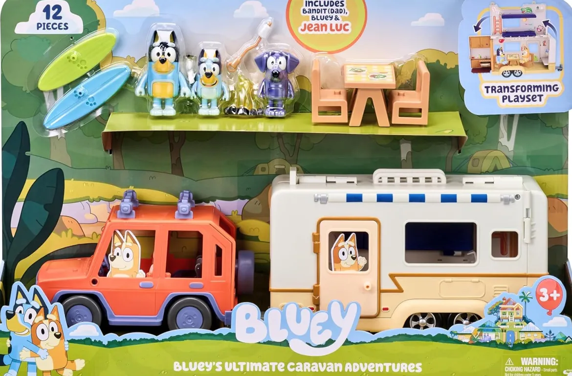 Bluey Ultimate Caravan Adventures Auto ja Asuntovaunu Leikkisetti