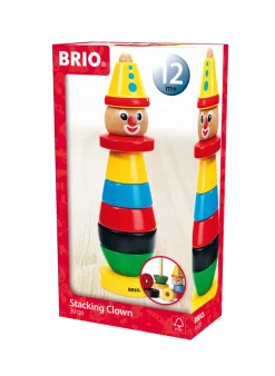 Brio 30120 Stacking Clown Puinen Pinottava Klovni