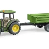 Bruder John Deere 5115M Traktori ja Peräkärry 1:16