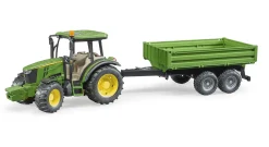 Bruder John Deere 5115M Traktori ja Peräkärry 1:16