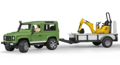 Bruder Land Rover Defender + JCB minikaivuri 1:16