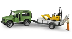Bruder Land Rover Defender + JCB minikaivuri 1:16
