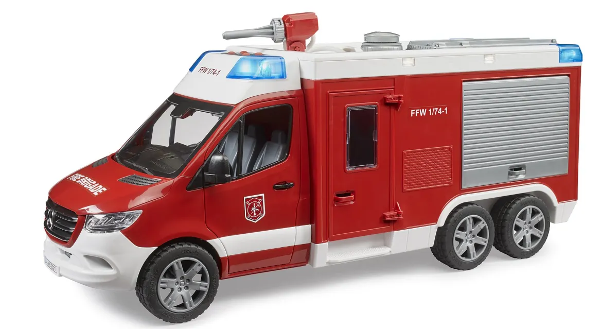 Bruder 02680 MB Sprinter Paloauto Vesitykillä + Valot ja Äänet