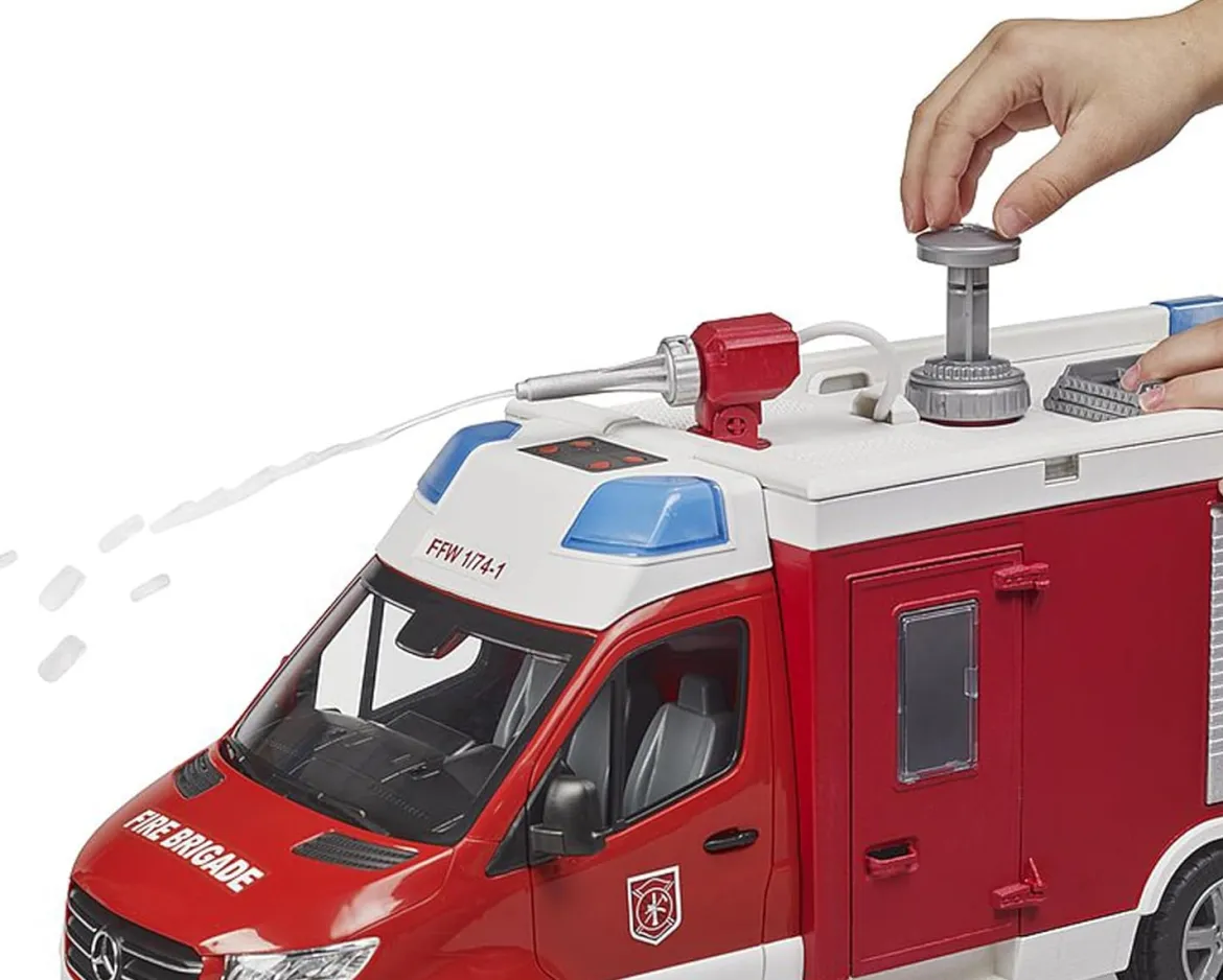 Bruder 02680 MB Sprinter Paloauto Vesitykillä + Valot ja Äänet