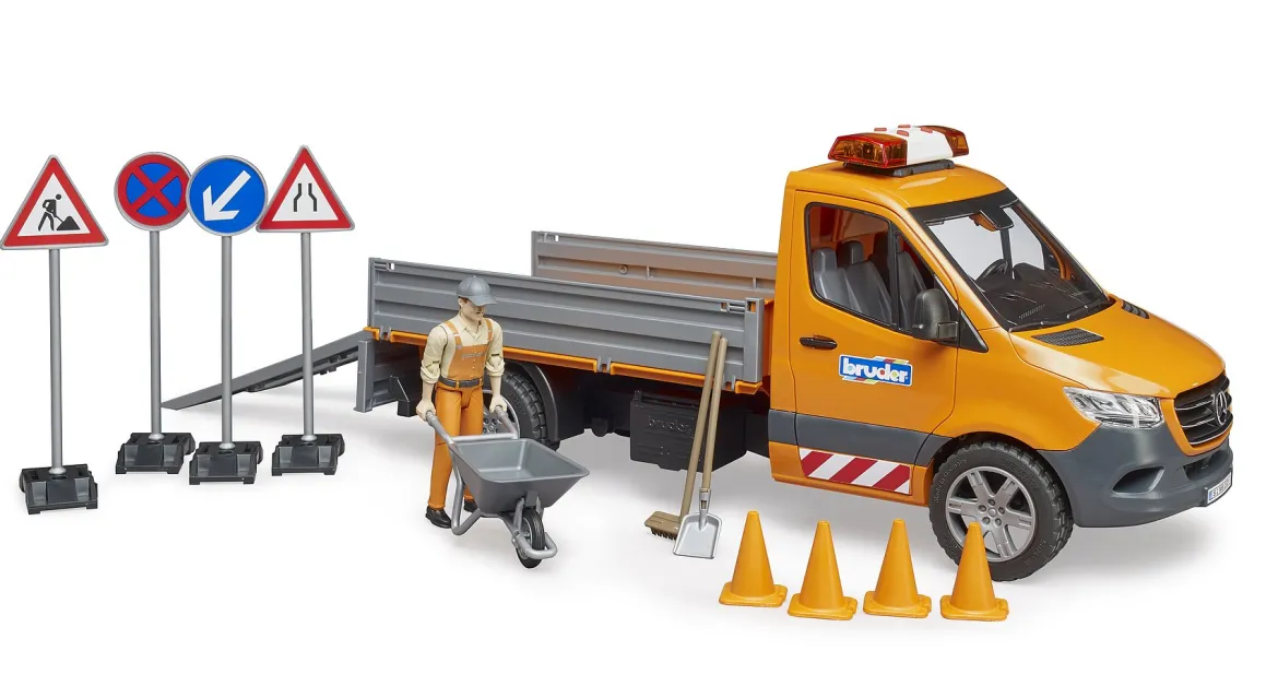 Bruder 02677 MB Sprinter Työmaa-Ajoneuvo ja Hahmo 1:16