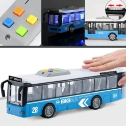 City Service Kaupunkibussi Sininen Äänellä Ja Valolla 1:16