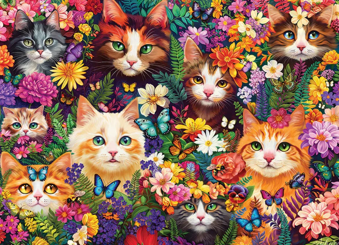 Cobble Hill 1000 Palan Palapeli Blooming Whiskers