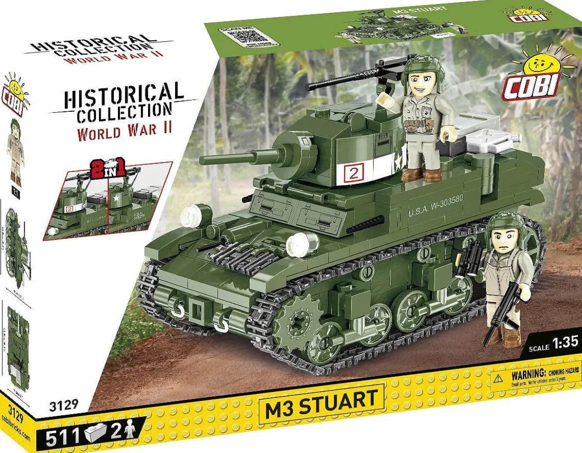Cobi 3129 M3 Stuart 2 in 1 Koottava Panssarivaunu 1:35