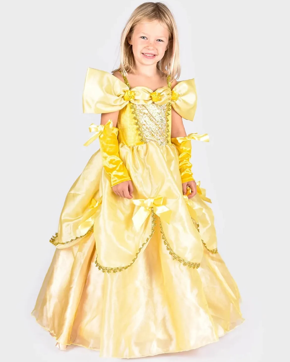 Den Goda Fen "Belle" Keltainen Prinsessamekko 6-8v 122-128cm
