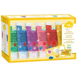 Djeco Finger Paint Sormivärit Lapsille 6kpl Glitter