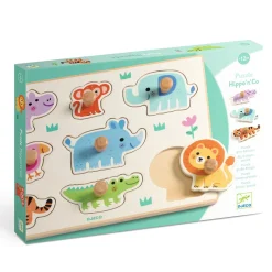 Djeco Puinen Nuppipalapeli Hippo'n' Co
