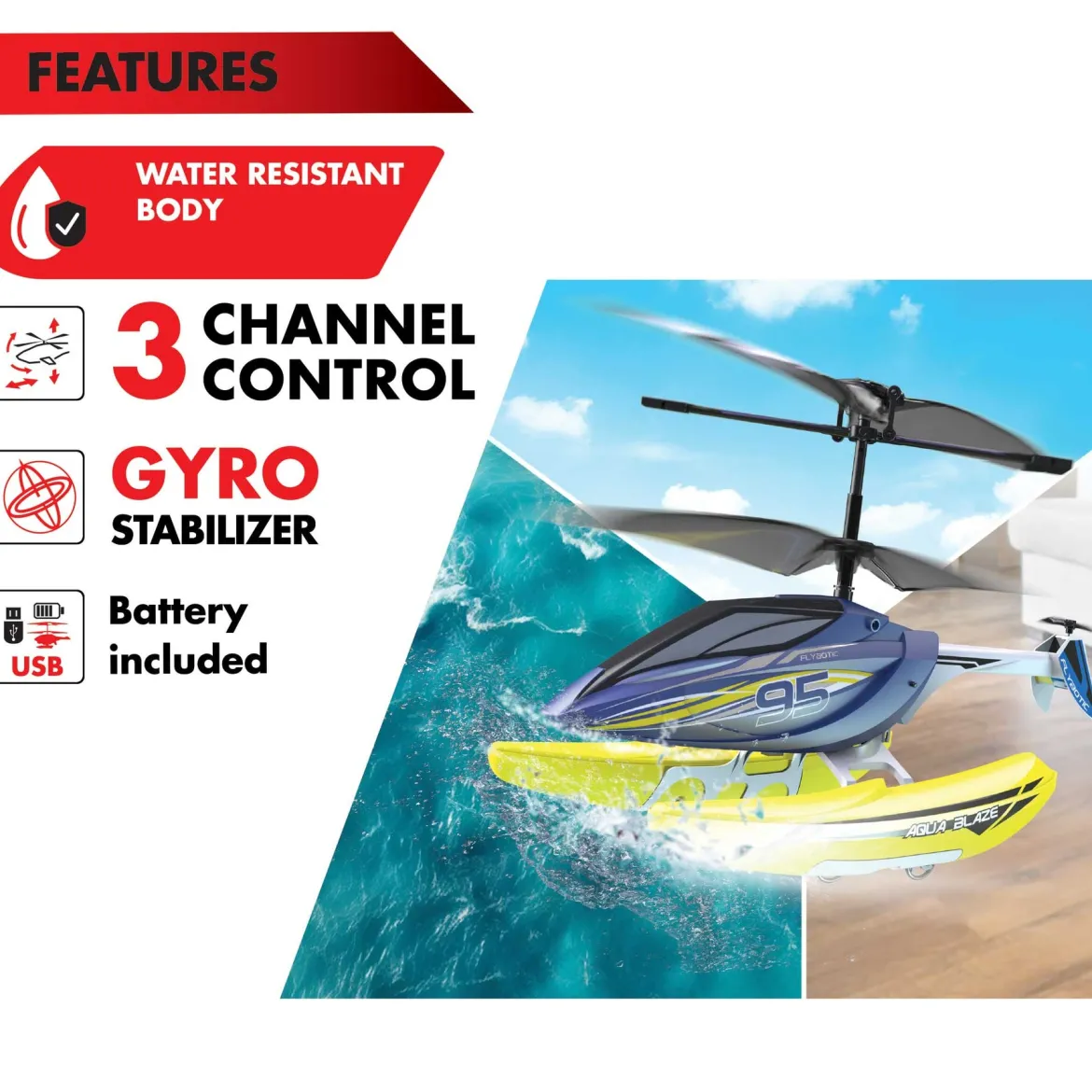 Exost Flybotic Aqua Blaze Kauko-ohjattava Helikopteri
