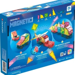 Geomag Magnetic Tiles Gems Vehicles/Kulkuneuvot Magneettinen Rakennussarja 24 Palaa