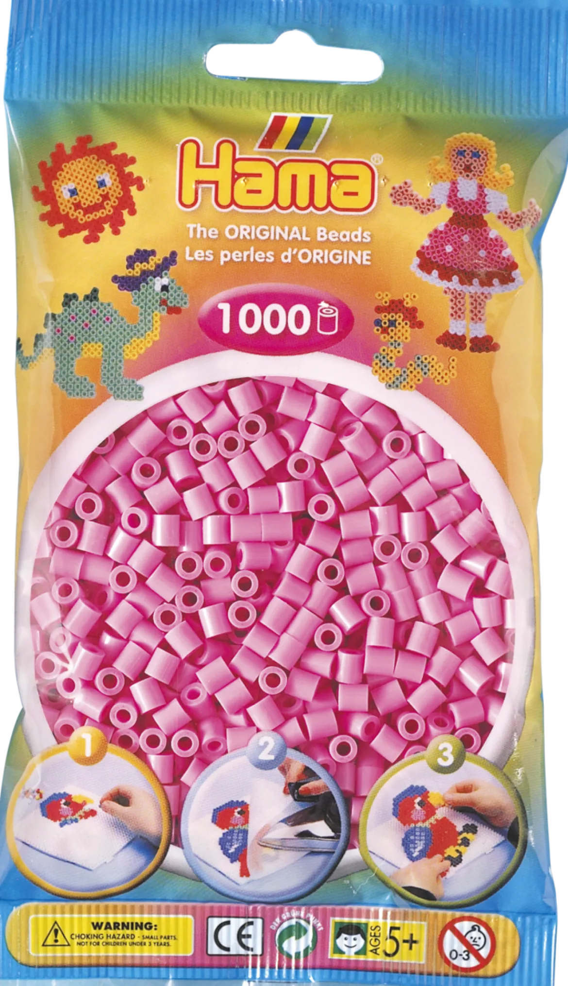 Hama Helmet Midi 1000 kpl Pastelli Pinkki 207-48