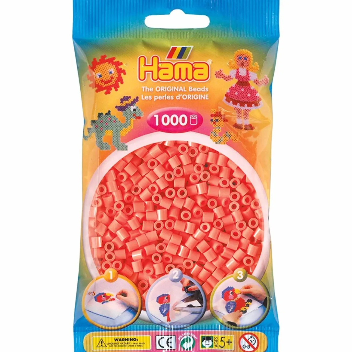 Hama Helmet Midi 1000 kpl Pastelli Punainen 207-44