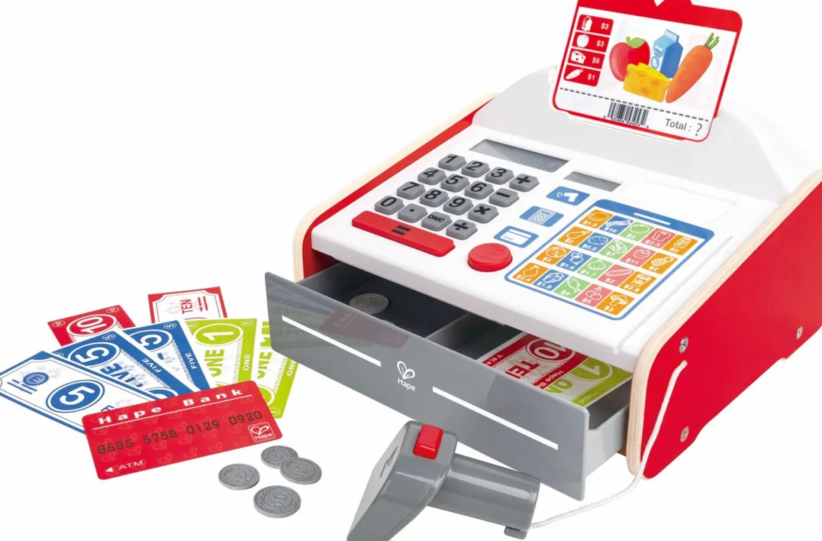 Hape Elektroninen Lasten Kassakone ja Rahat