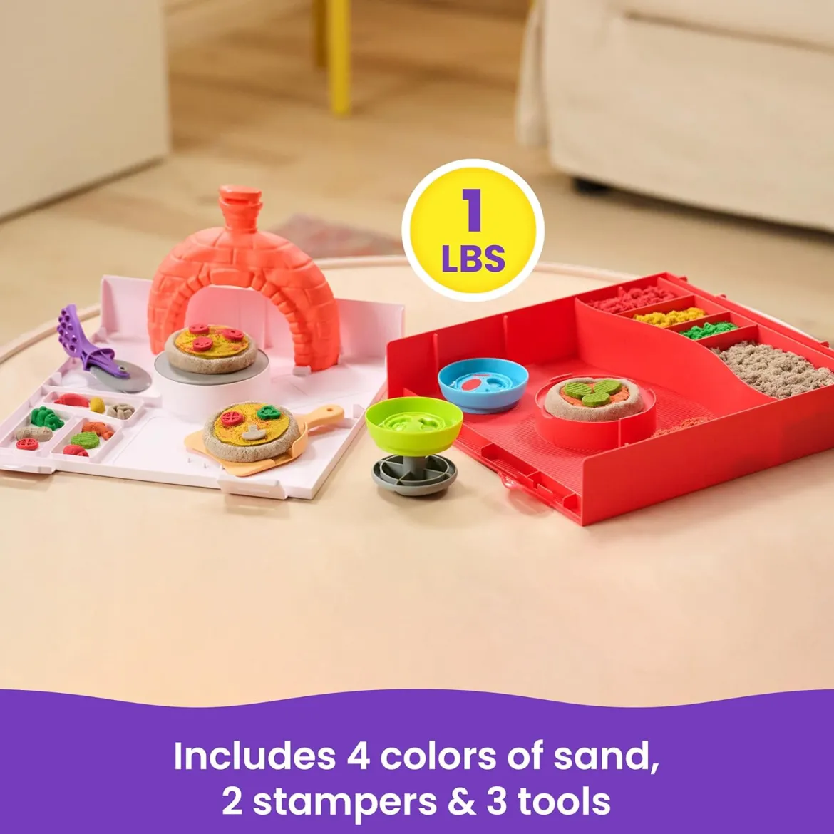 Kinetic Sand SquishPizza Taikahiekka Leikkisetti
