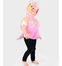 Lasten Naamiaisasu Glitter Triceratops-viitta 86-110cm(1-4v)