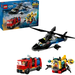 LEGO City 60462 Helikopteri, Paloauto ja Sukellusvene