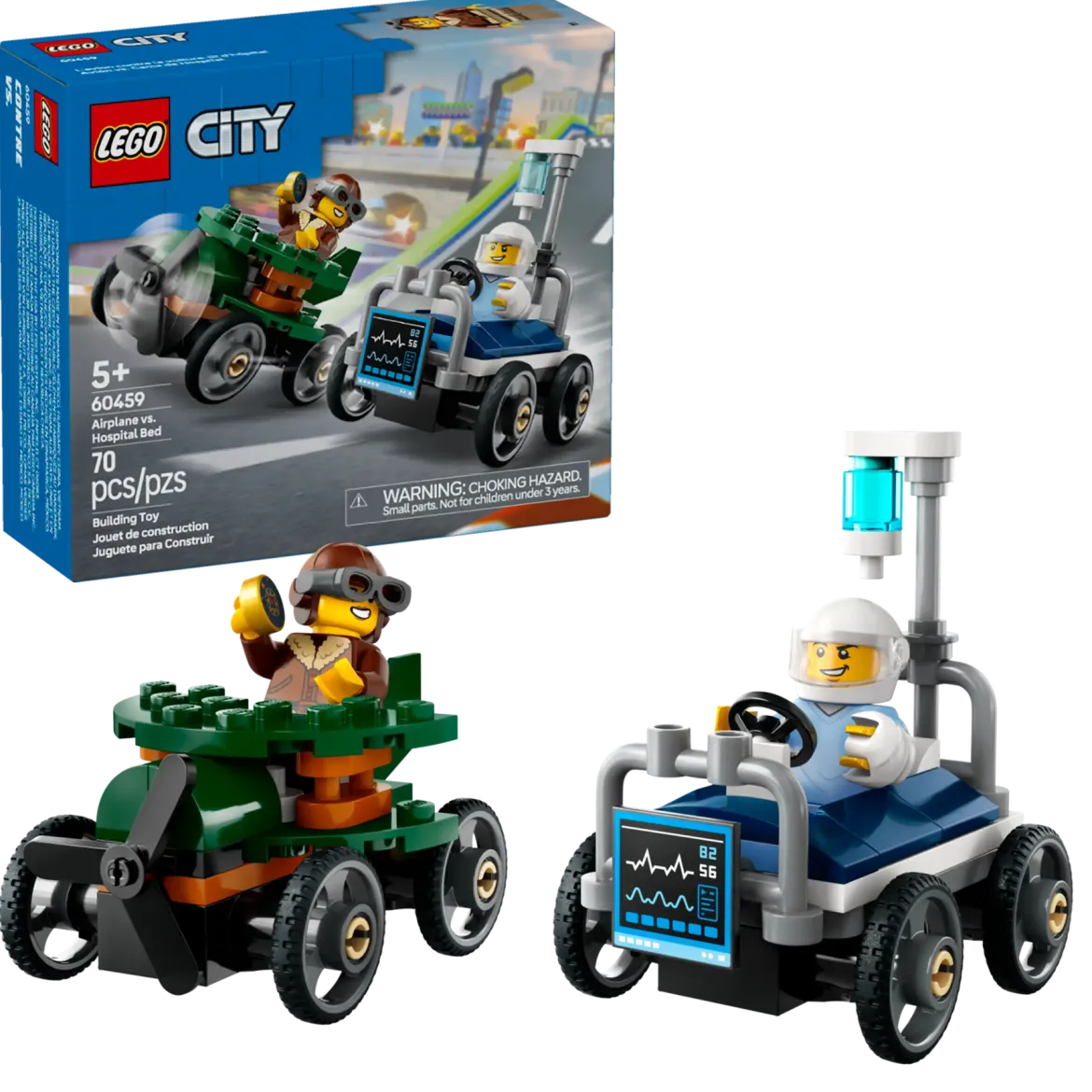 LEGO City 60459 Lentokone Vastaan Sairaalansänky Kilpa-autopakkaus