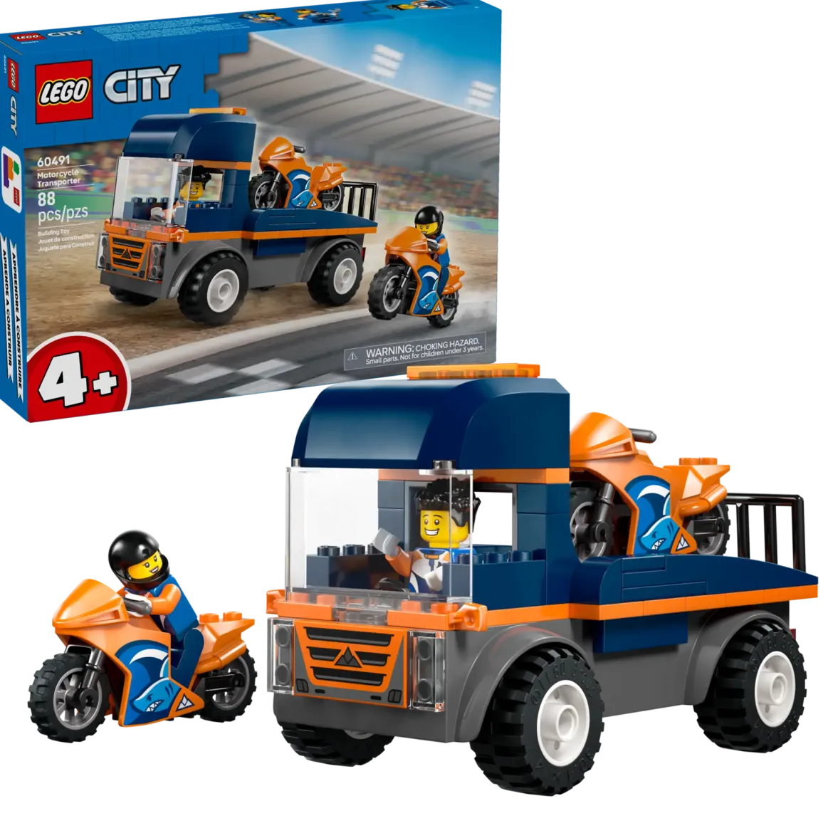 LEGO City 60491 Moottoripyörän Kuljetusauto