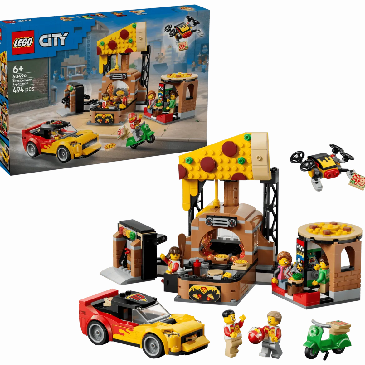 LEGO City 60496 Pizzaravintola ja Toimituskulkuneuvot
