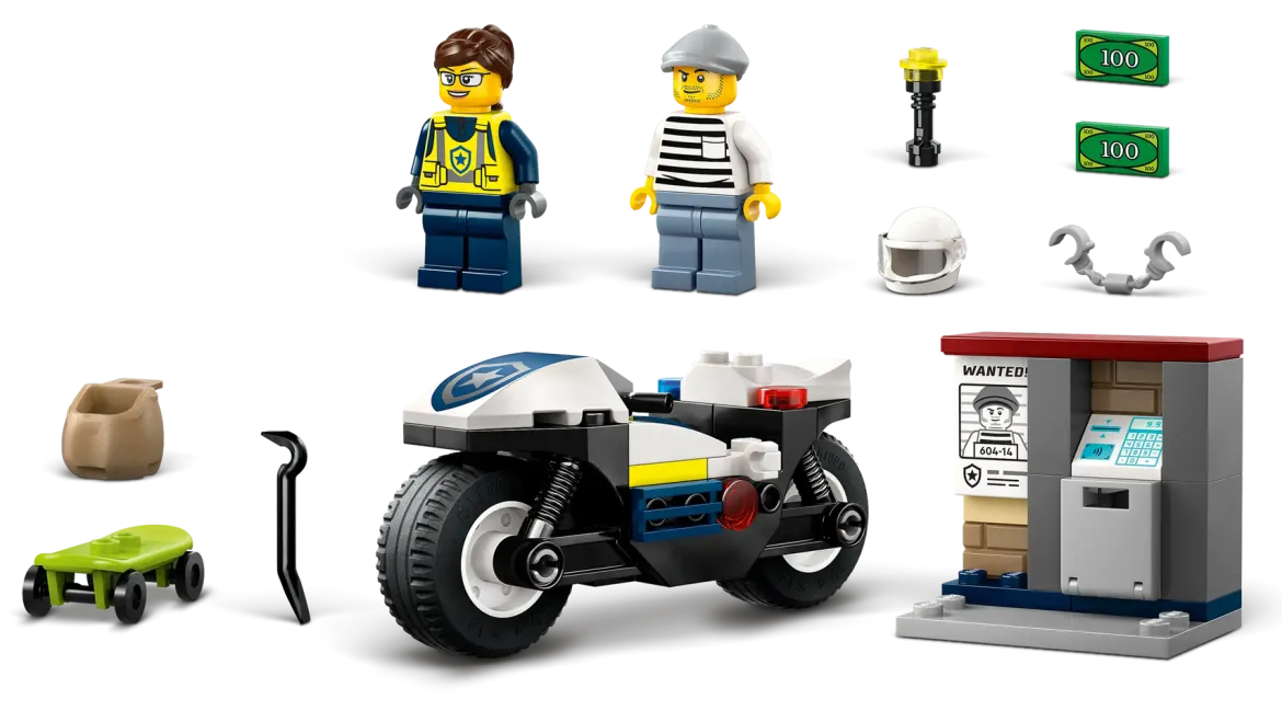 LEGO City 60455 Takaa-ajo Poliisimoottoripyörällä