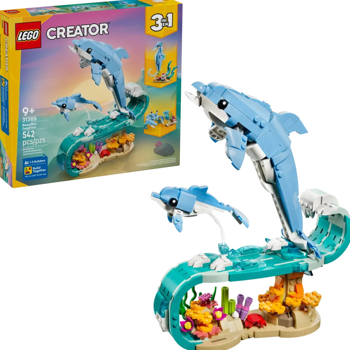 LEGO Creator 31385 Merieläimet: Söpöt Delfiinit