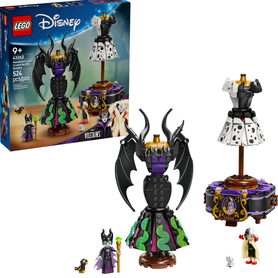 LEGO Disney 43262 Pahattaren ja Cruella de Vilin Mekot