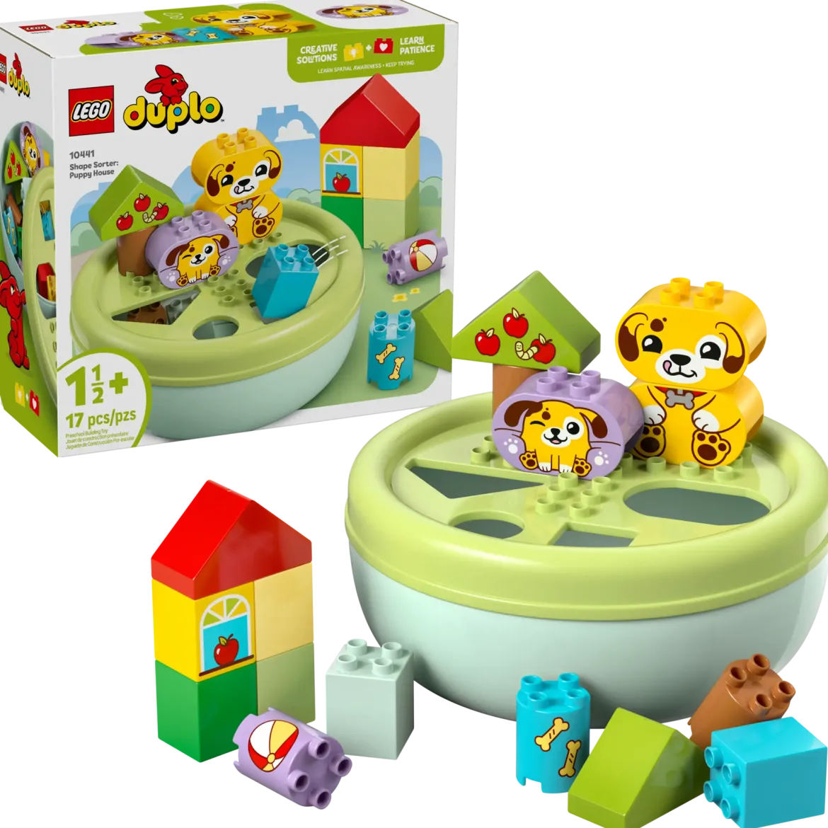 Lego Duplo 10441 Opetellaan Muotoja: Koiranpentujen Talo
