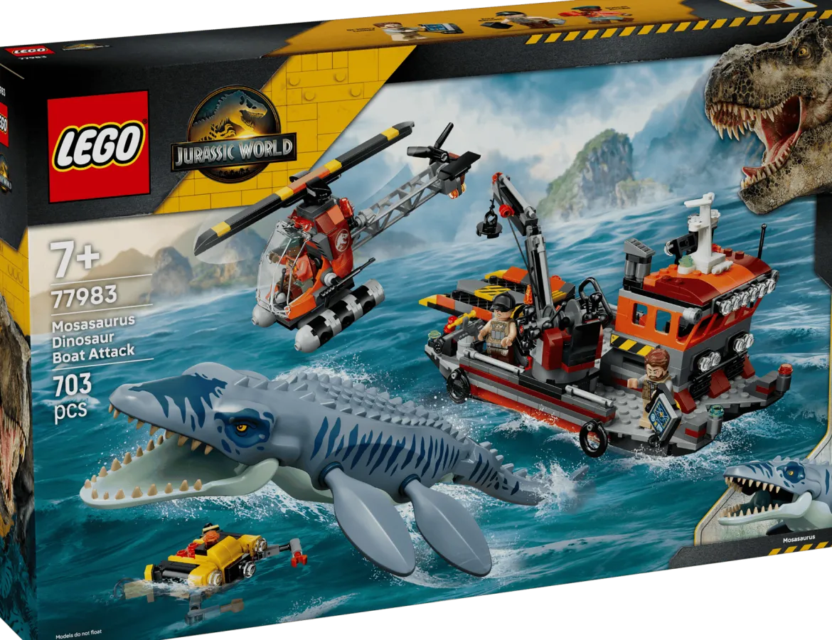 LEGO Jurassic World 77983 Mosasaurus-dinosaurus Hyökkää Veneen Kimppuun