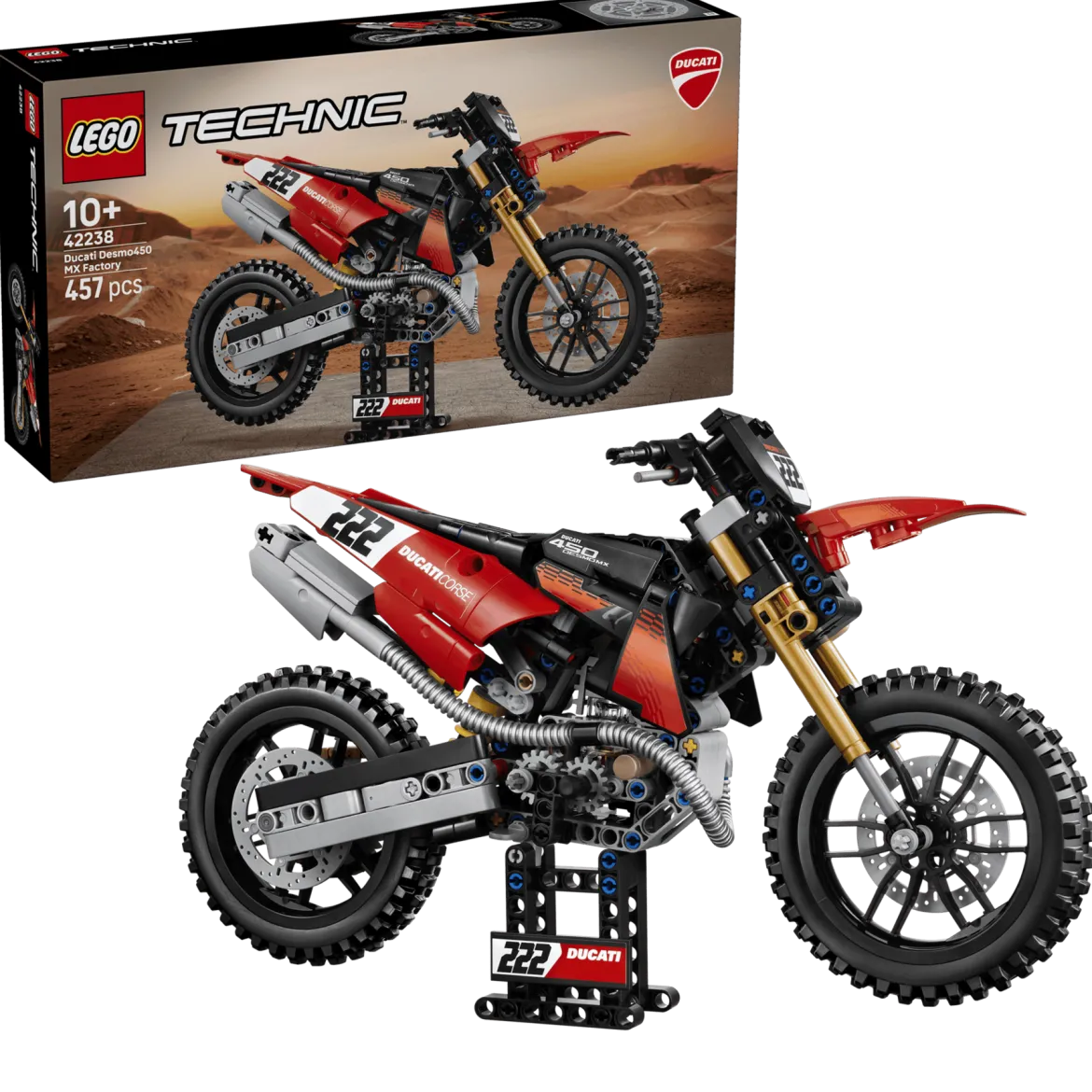 LEGO Technic 42238 Ducati Desmo450 MX Factory Moottoripyörä
