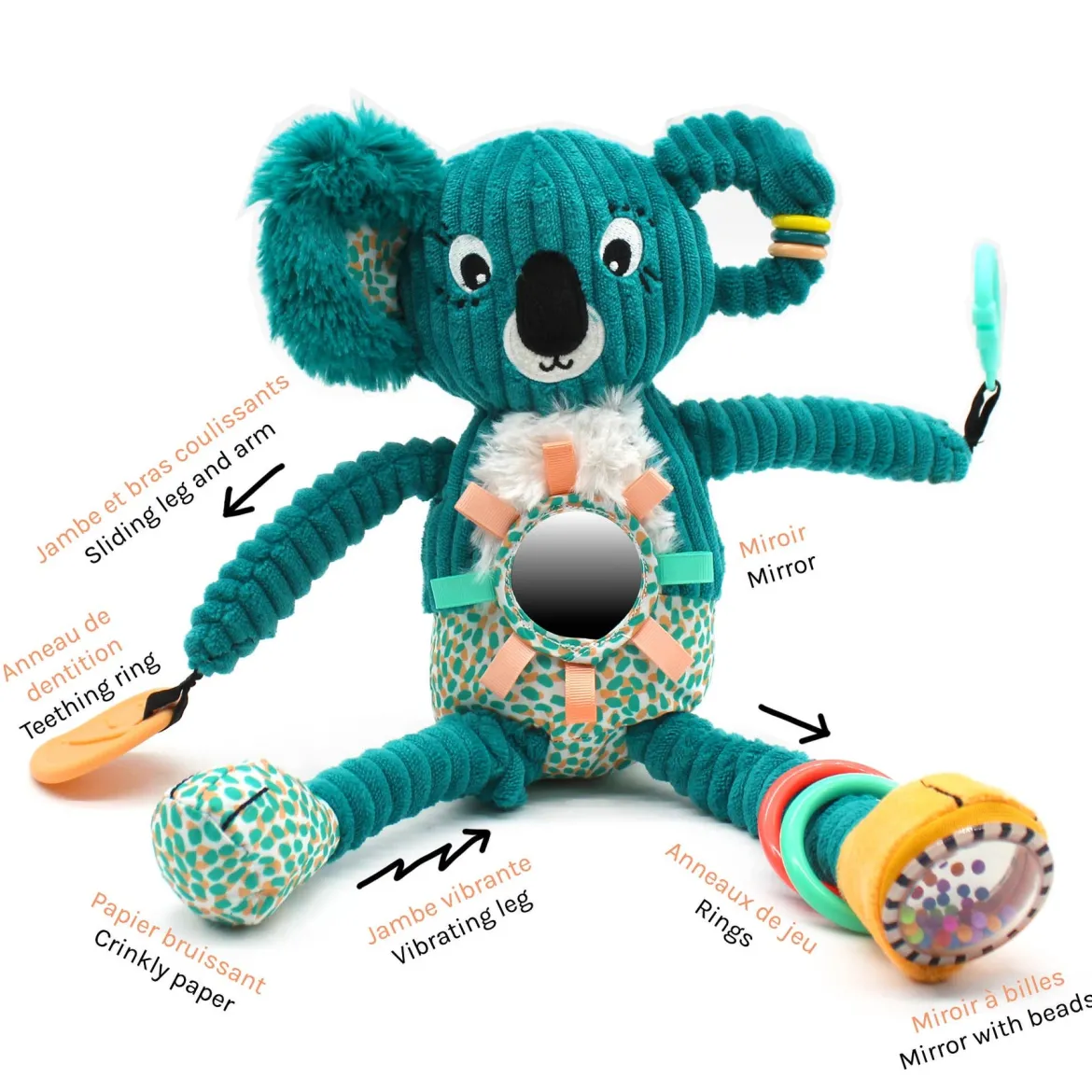 Les Deglingos Aktiviteettipehmolelu Koala 36cm
