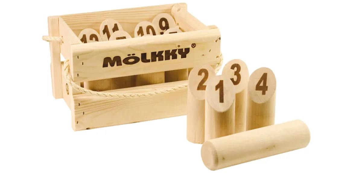 Mölkky-Peli Puulaatikossa