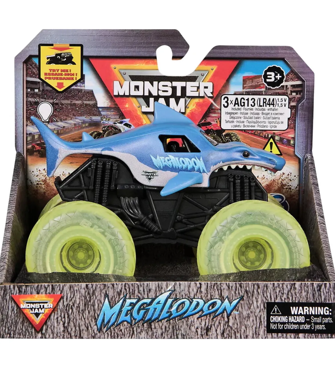 Monster Jam Light Up Wheels Megalodon Monsteriauto 1:43